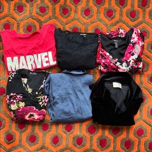 MAKE OFFER! Lot of 6 Tops La Senza Marvel T-Shirt Style & Co Express